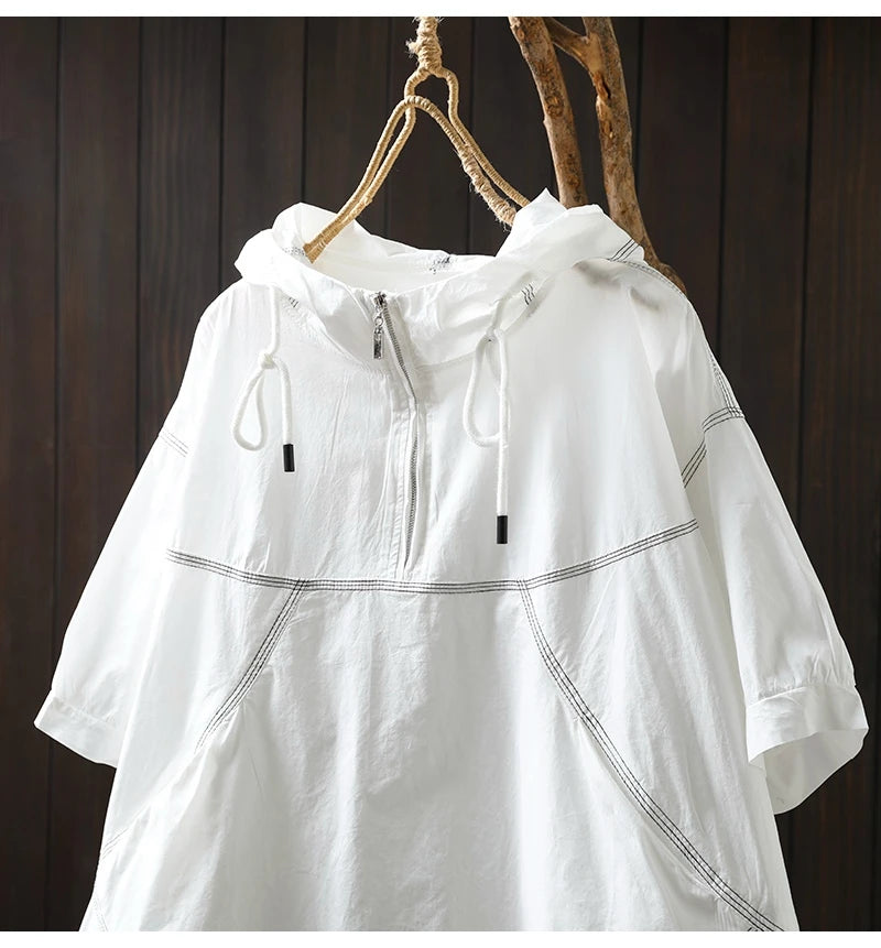 Vintage Hooded Patchwork T-Shirt