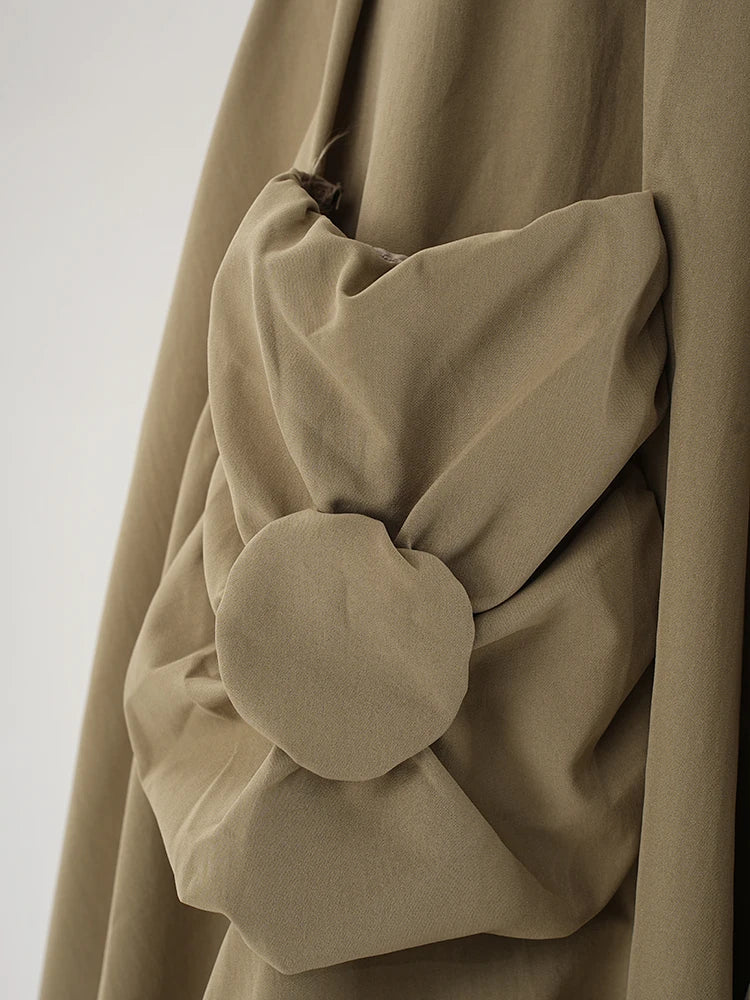 High Waist A-line Skirt with Pockets