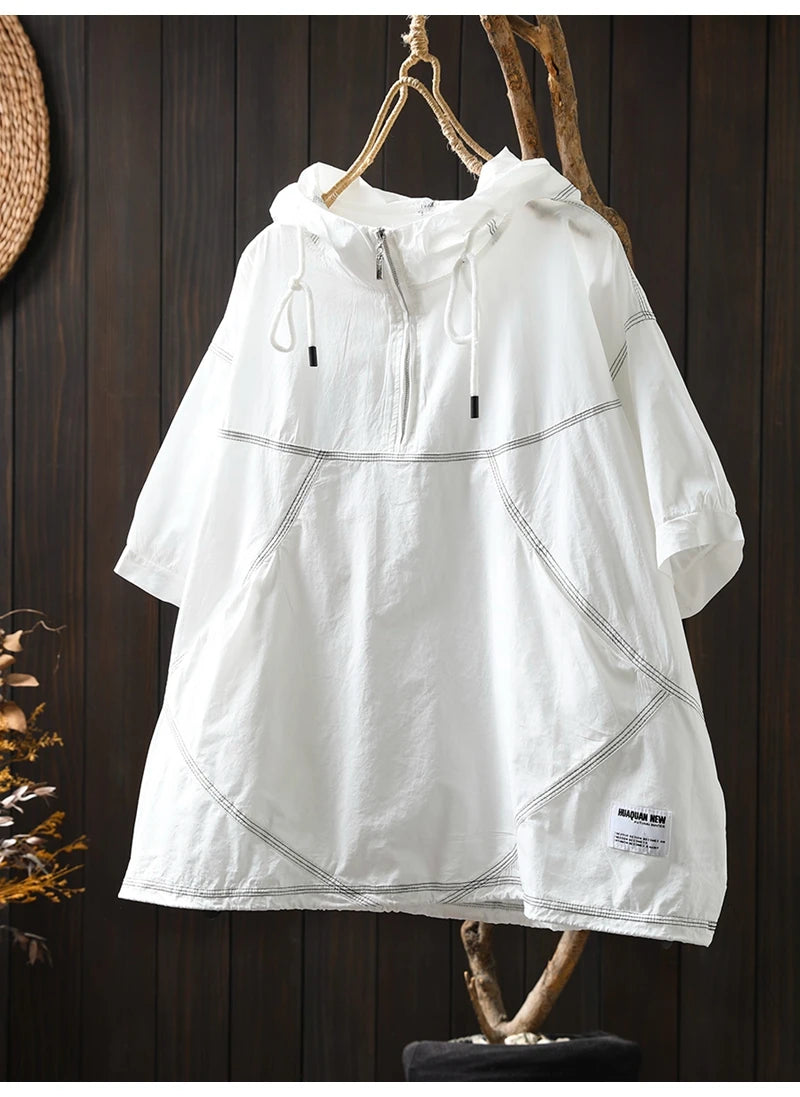 Vintage Hooded Patchwork T-Shirt