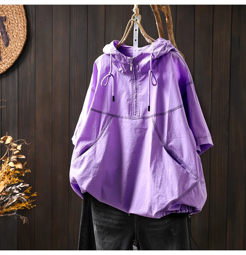 Vintage Hooded Patchwork T-Shirt