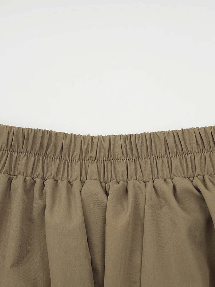 High Waist A-line Skirt with Pockets