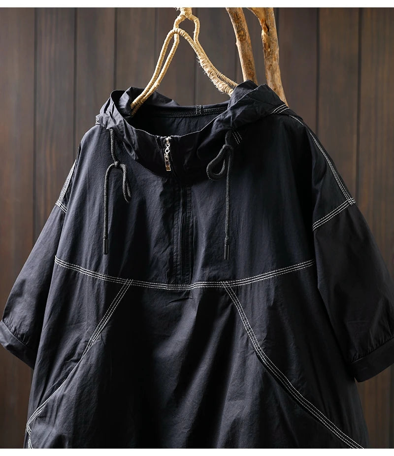 Vintage Hooded Patchwork T-Shirt