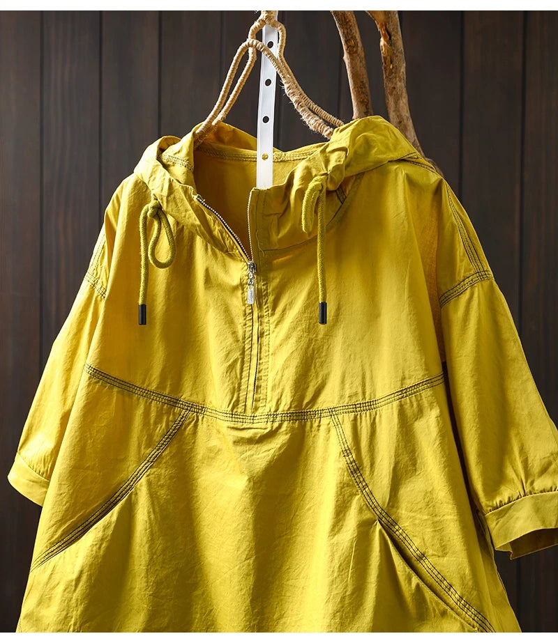 Vintage Hooded Patchwork T-Shirt