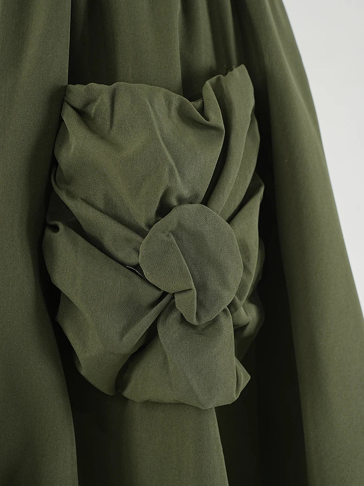 High Waist A-line Skirt with Pockets