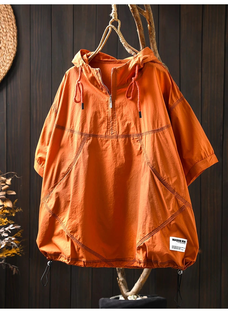 Vintage Hooded Patchwork T-Shirt