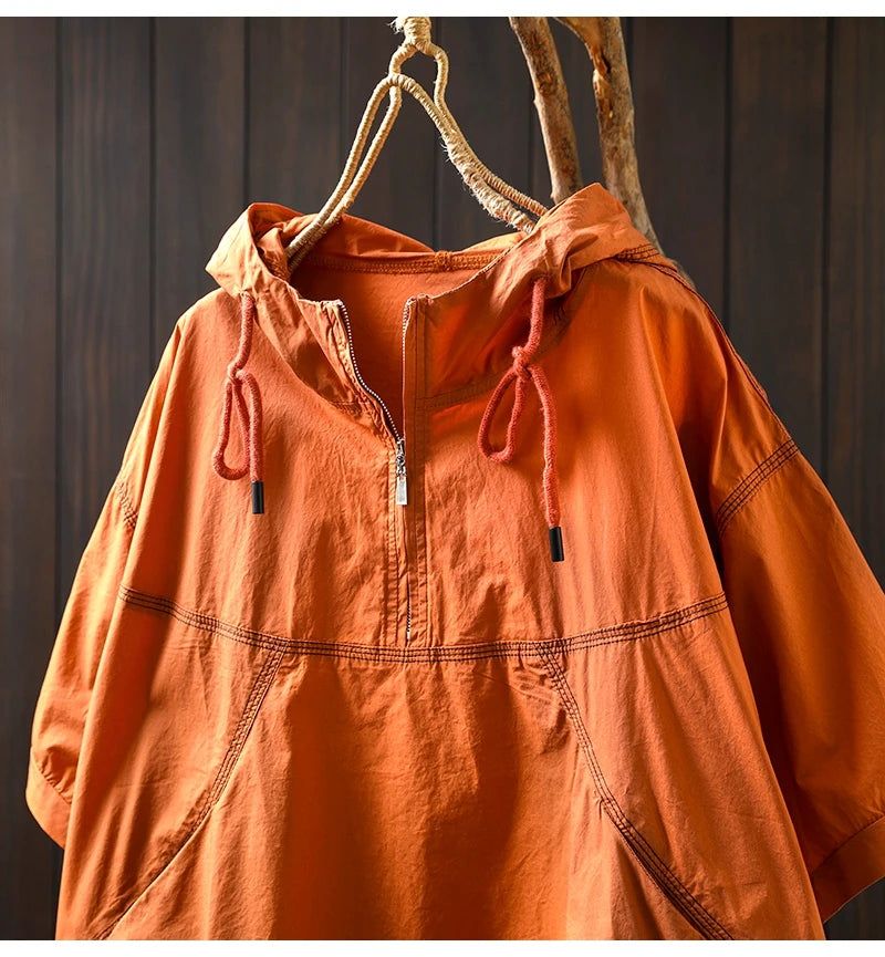 Vintage Hooded Patchwork T-Shirt