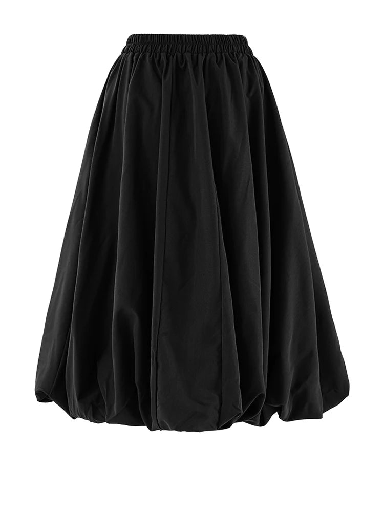 High Waist A-line Skirt with Pockets