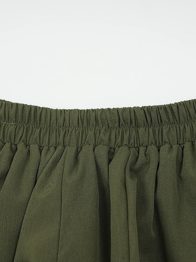 High Waist A-line Skirt with Pockets