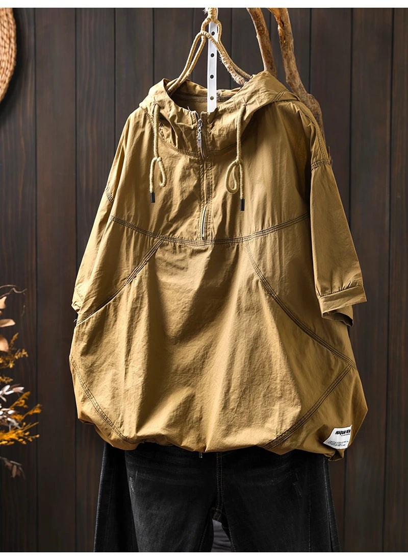 Vintage Hooded Patchwork T-Shirt