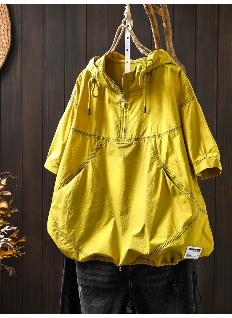 Vintage Hooded Patchwork T-Shirt